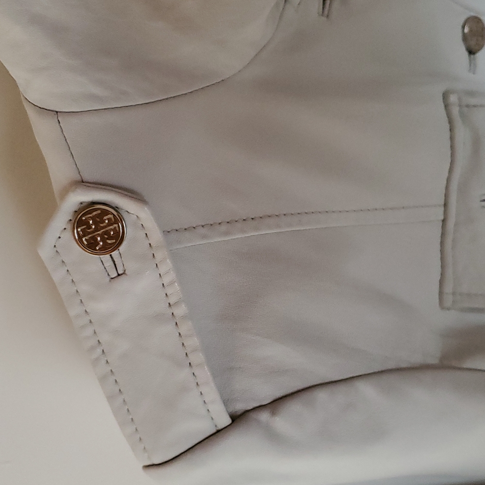 Tory Burch Winter White Sergeant Pepper Military Style Leather Jacket - Picture 12 of 16